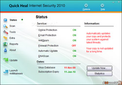 Quick Heal Internet Security 2010 – بسته بزرگ امنیتی و ضد ویروس کمپانی هندی کوئیک هیک