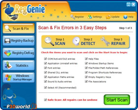 پاکسازی رجیستری توسط RegGenie v3.0.0.0