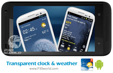 دانلود نرم افزار ساعت دیجیتال و نمایش آب و هوا برای اندروید – Transparent clock weather Pro v6.4.10